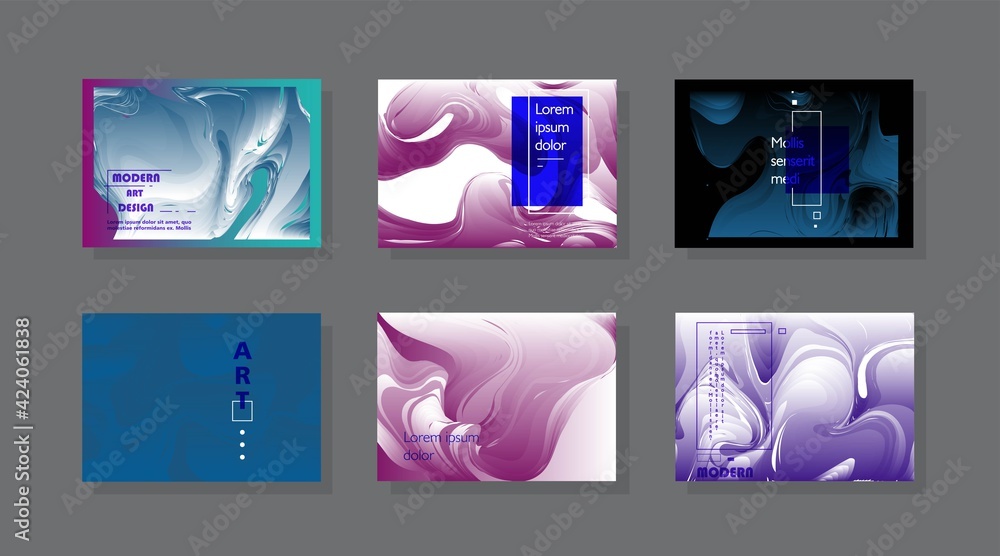 Set of horizontal a4 covers, brochure, flyer template design with abstract background