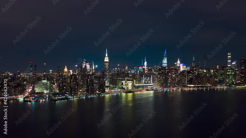 Night Hyperlapse view on Midtown Manhattan Night Hyperlapse view on Midtown Manhattan