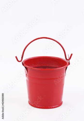 red bucket isolated on white