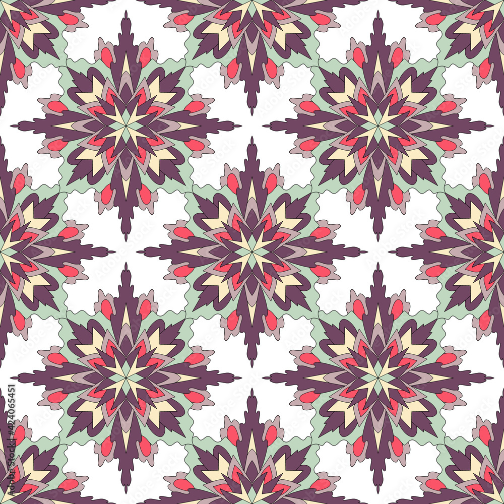 Geometric mandala pattern, outline hand drawn style Geometric mandala pattern, outline hand drawn style