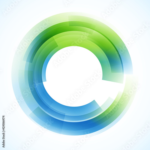 Geometric frame from circles, vector abstract background, wallpaper 