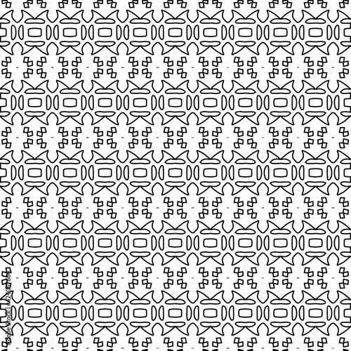 Geometric vector pattern with triangular elements. Seamless abstract ornament for wallpapers and backgrounds. Black and white colors. 