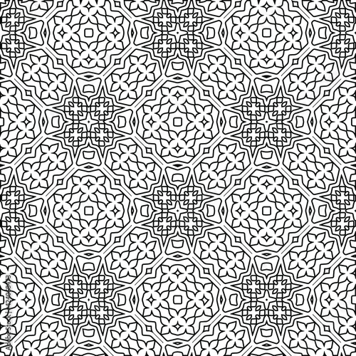 Wallpaper Mural Geometric vector pattern with triangular elements. Seamless abstract ornament for wallpapers and backgrounds. Black and white colors.  Torontodigital.ca