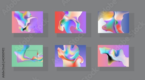 Set of horizontal a4 covers, brochure, flyer template design with abstract background