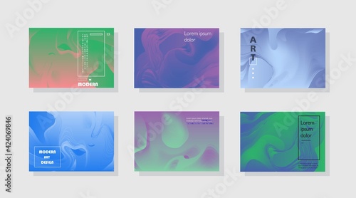 Set of horizontal a4 covers, brochure, flyer template design with abstract background