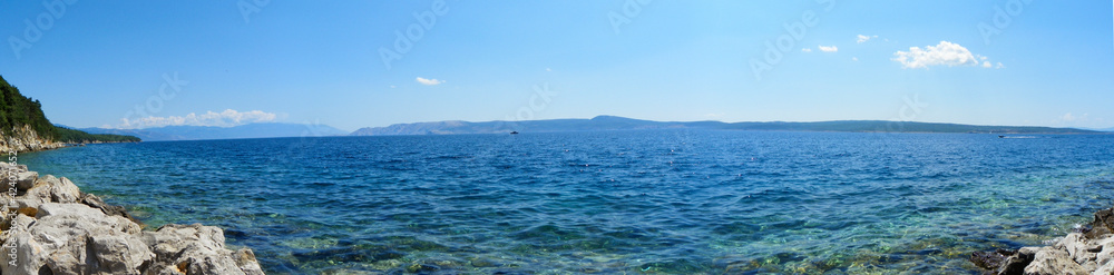 Blue Adriatic Sea with islands in the background