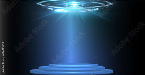 Futuristic circle vector HUD, GUI, UI interface screen design. Abstract style on blue background. Abstract vector background. Abstract technology communication design innovation concept background.