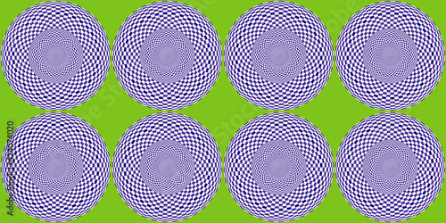 Incredible motion illusions. Psychedelic Illusion. Optical Illusion. Seamless pattern. Abstract background with optical illusion of movement.