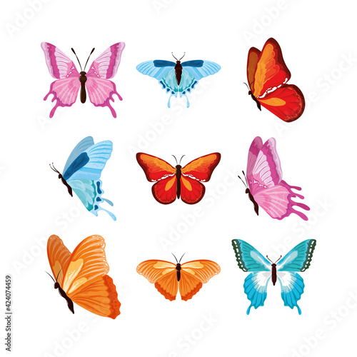various watercolor butterflies