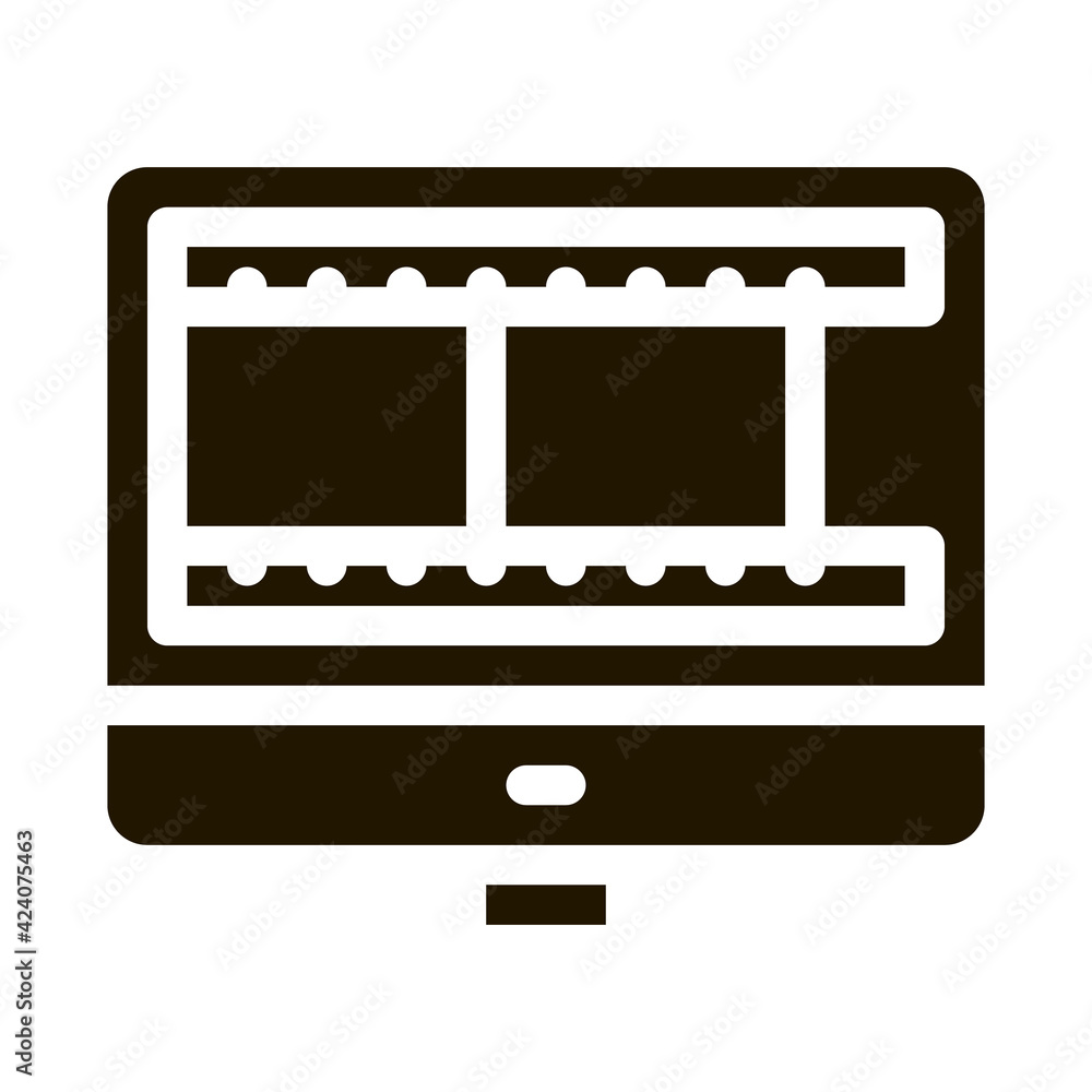video temporary tape in computer glyph icon vector. video temporary tape in computer sign. isolated symbol illustration video temporary tape in computer glyph icon vector. video temporary tape in computer sign. isolated symbol illustration