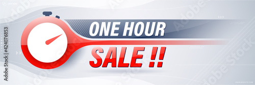 One hour sale banner template design for web or social media.