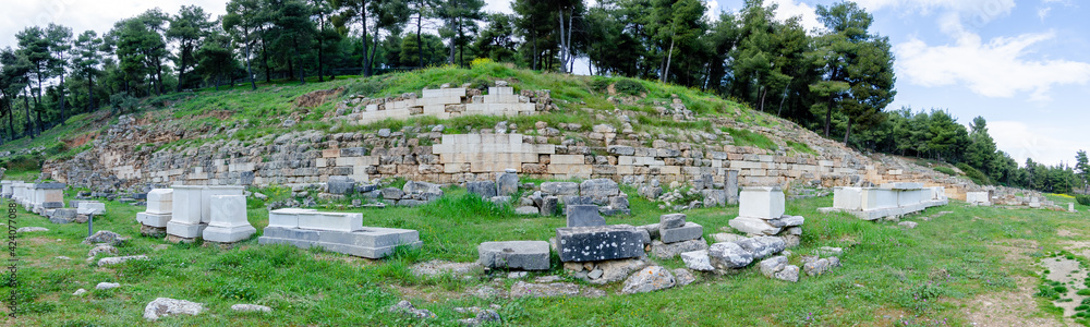 protection preservation and enhancement of the great retaining wall and the votive podestals at the sanctuary of Amphiaraus of Oropos Greece.
