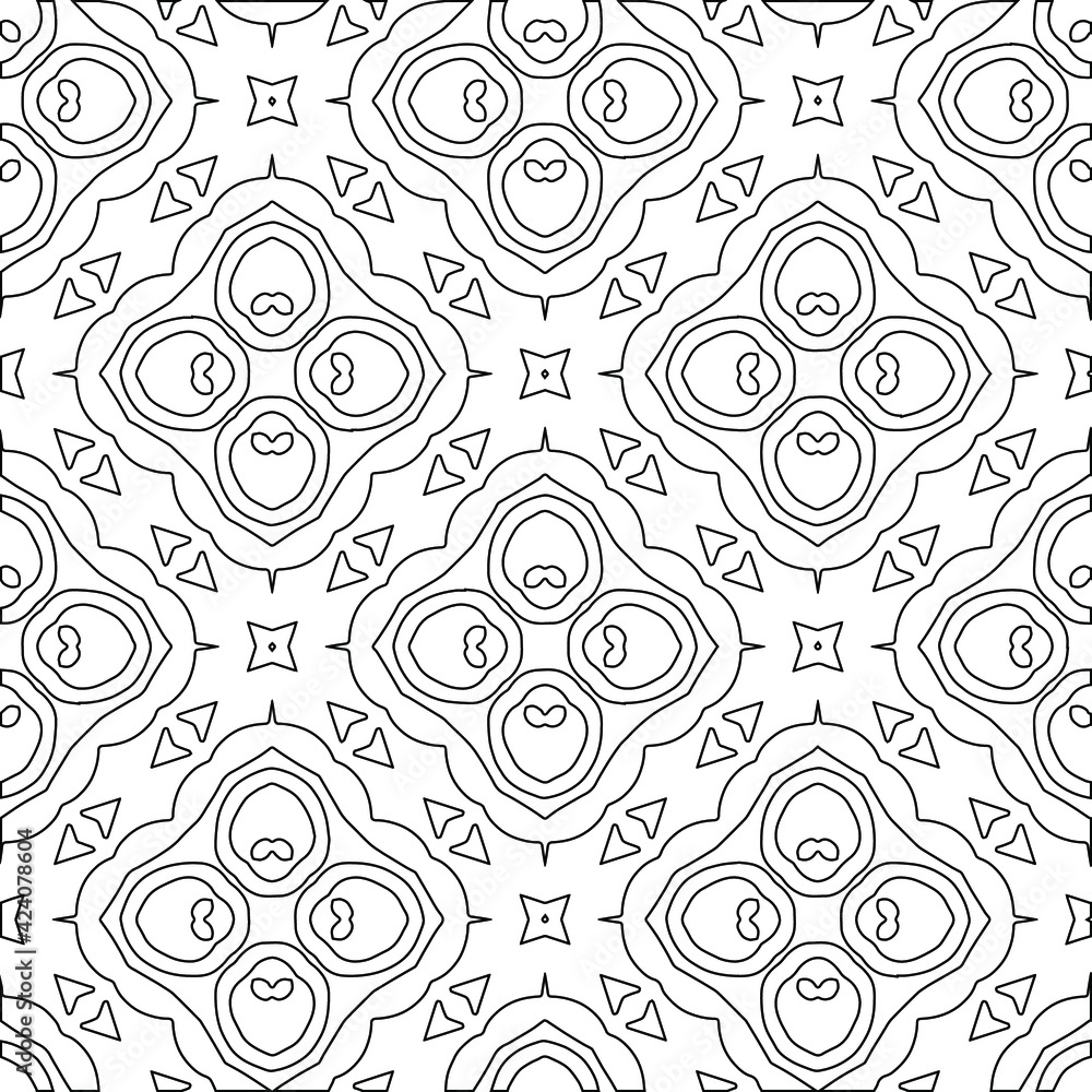 Geometric vector pattern with triangular elements. Seamless abstract ornament for wallpapers and backgrounds. Black and white colors. Geometric vector pattern with triangular elements. Seamless abstract ornament for wallpapers and backgrounds. Black and white colors.