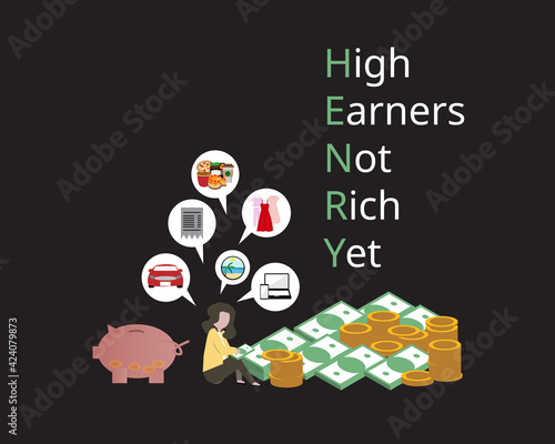 High earners, not rich yet (HENRYs) vector
