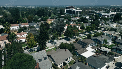 Daytime aerial view of the city of Rowland Heights, California, CA. photo