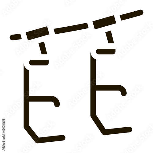 ski resort chairlift glyph icon vector. ski resort chairlift sign. isolated symbol illustration
