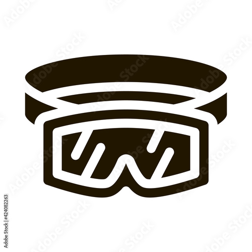 skier protective glasses glyph icon vector. skier protective glasses sign. isolated symbol illustration
