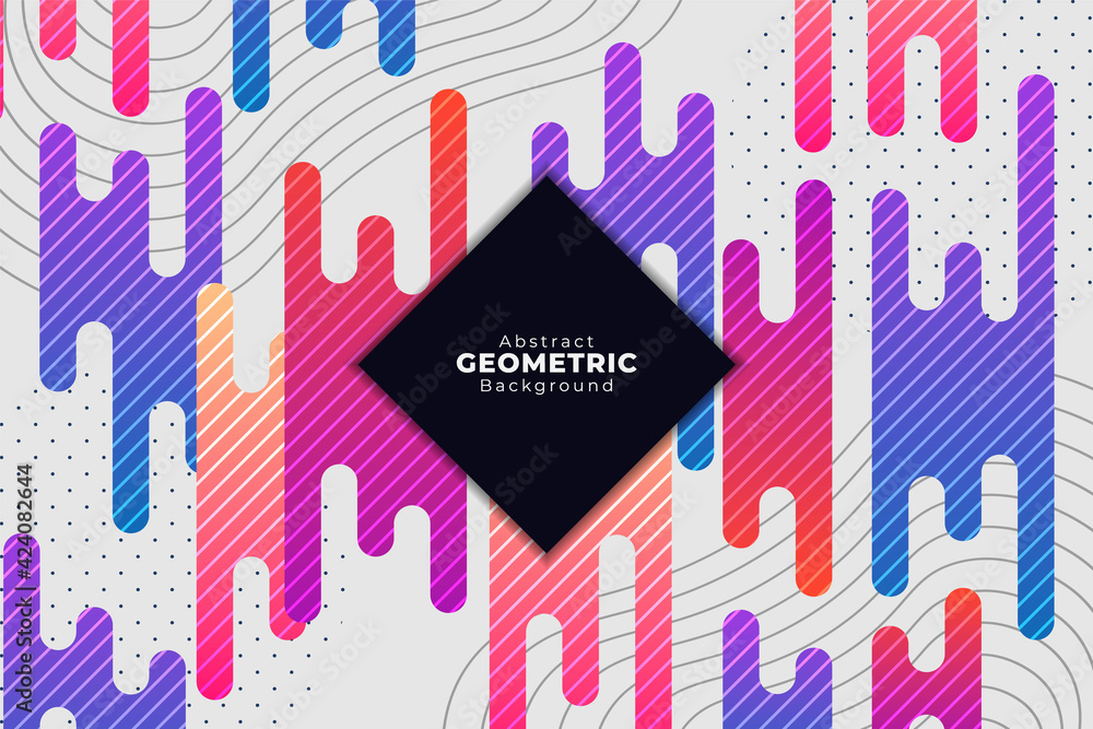 Abstract Geometric Colorful Fluid Shape Background with Wavy Lines and Dots Composition Abstract Geometric Colorful Fluid Shape Background with Wavy Lines and Dots Composition