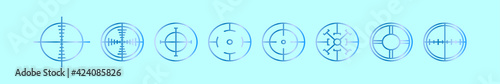 set of cross hair cartoon icon design template with various models. vector illustration isolated on red background