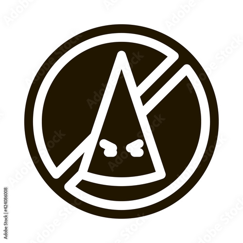 ku klux klan crossed out sign glyph icon vector. ku klux klan crossed out sign sign. isolated symbol illustration