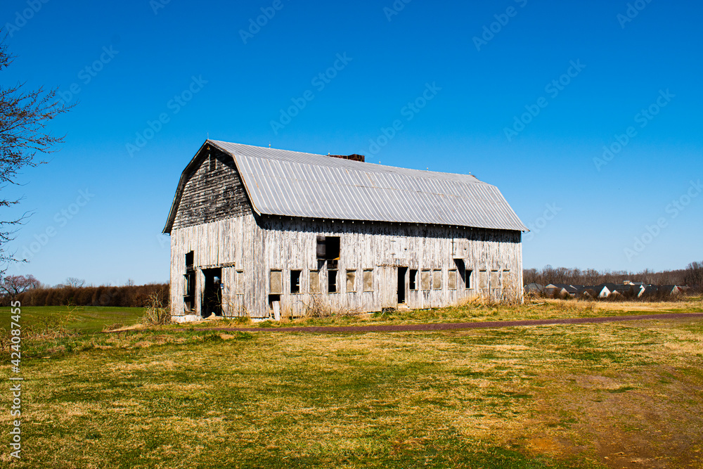 Large wooden barn in field, part of civil war Battle of Chancellorsville Large wooden barn in field, part of civil war Battle of Chancellorsville