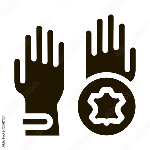 leather gloves glyph icon vector. leather gloves sign. isolated symbol illustration