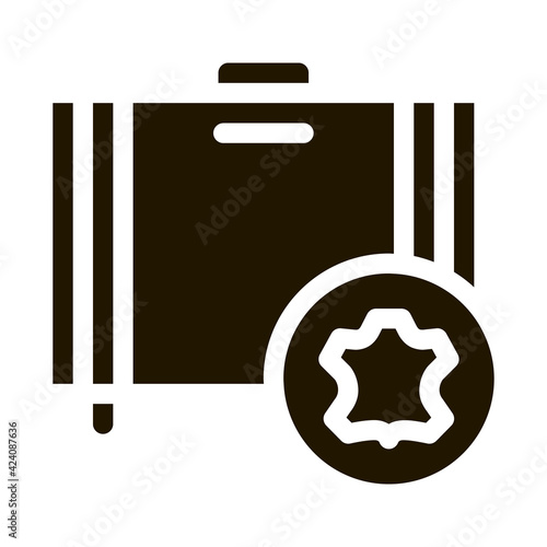 leather luggage glyph icon vector. leather luggage sign. isolated symbol illustration