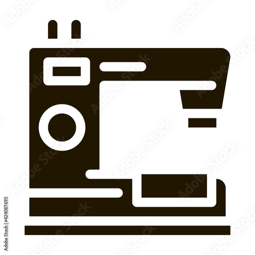 sewing machine glyph icon vector. sewing machine sign. isolated symbol illustration