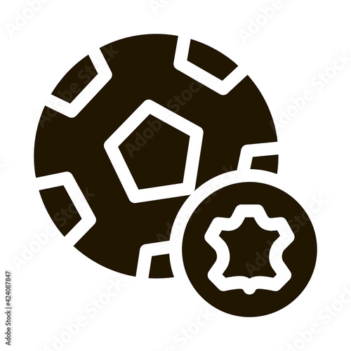 leather soccer ball glyph icon vector. leather soccer ball sign. isolated symbol illustration