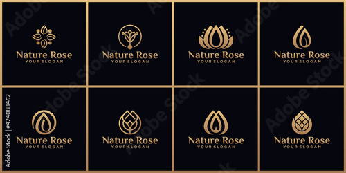 collection of natural flower logos