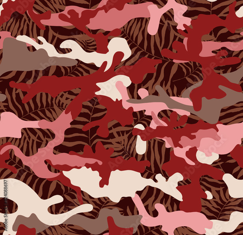 Seamless camouflage pattern  exotic print.