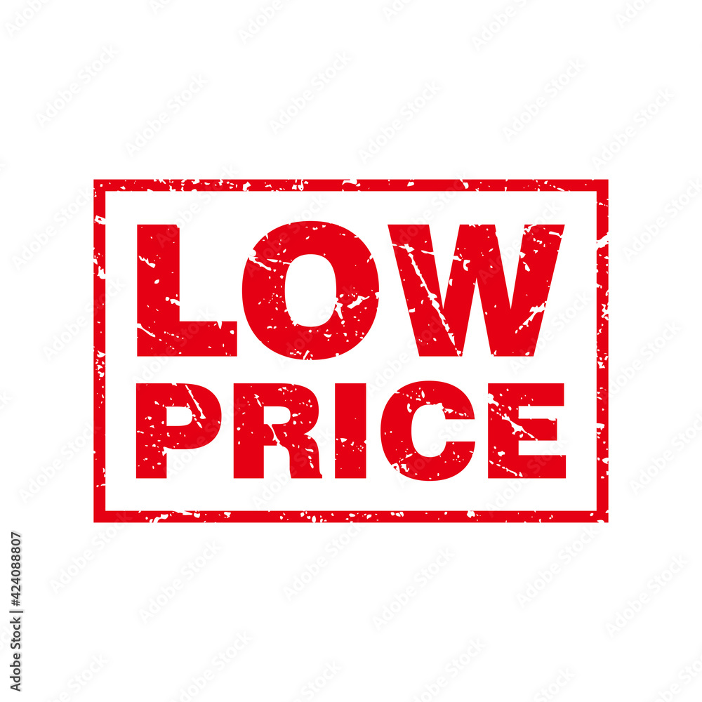 Abstract Red Grungy Low Price Rubber Stamp Sign Illustration Vector, Low Price Text Seal, Mark, Label Design Template Abstract Red Grungy Low Price Rubber Stamp Sign Illustration Vector, Low Price Text Seal, Mark, Label Design Template