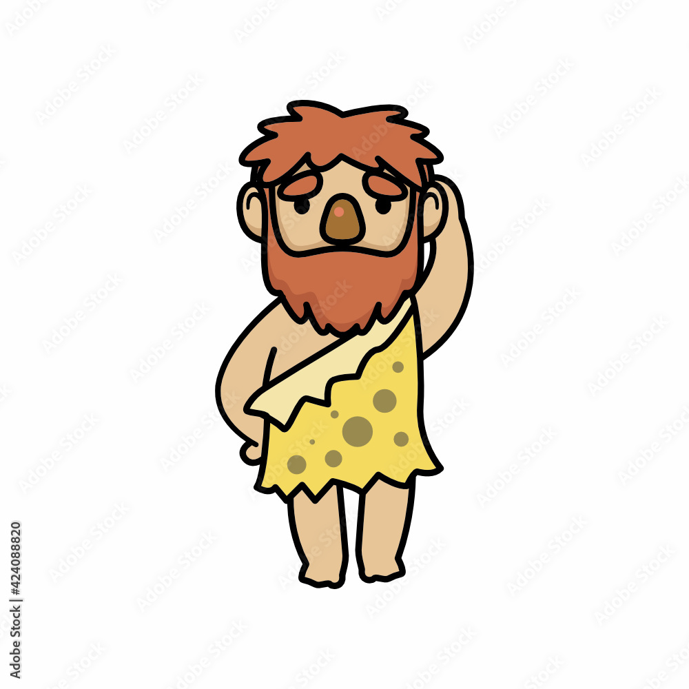 Caveman prehistoric human mascot design illustration Caveman prehistoric human mascot design illustration