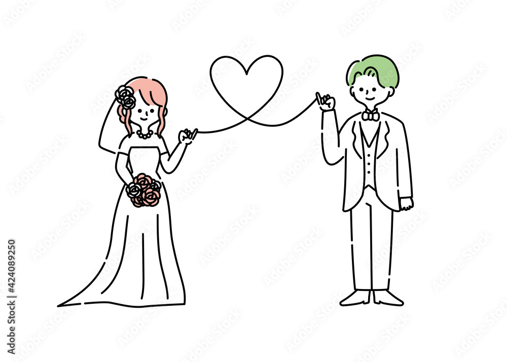ブライダル 結婚式 ウェディング 新郎新婦 人物イラスト ブライダル 結婚式 ウェディング 新郎新婦 人物イラスト
