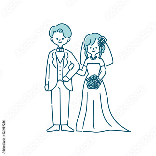 ブライダル　結婚式　ウェディング　新郎新婦　人物イラスト