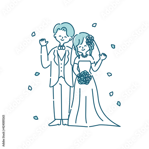 ブライダル　結婚式　ウェディング　新郎新婦　人物イラスト