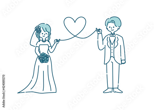 ブライダル　結婚式　ウェディング　新郎新婦　人物イラスト