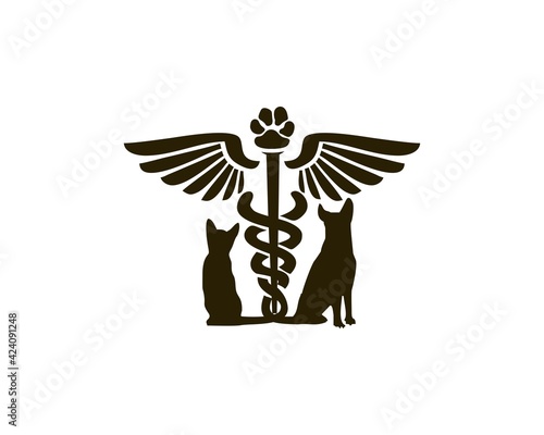 clinic symbol with dog and cat tail