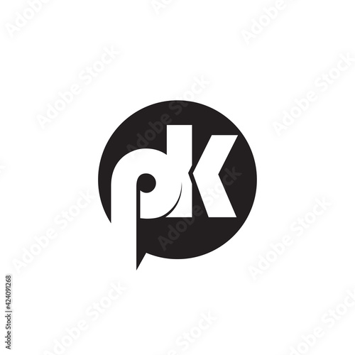 PK logo. Company logo. Monogram design. Letters P and K.