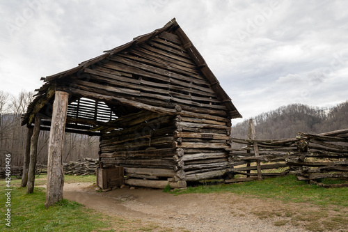 old log stable house in the national park