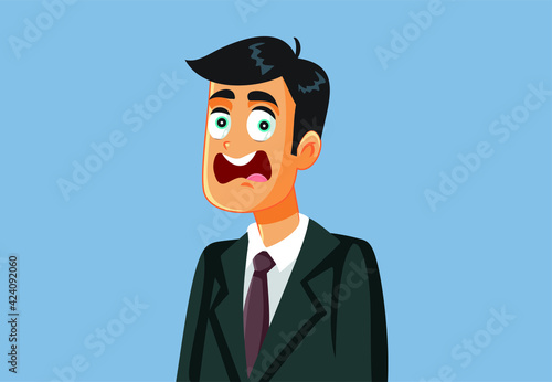Shocked Businessman Reacting To News