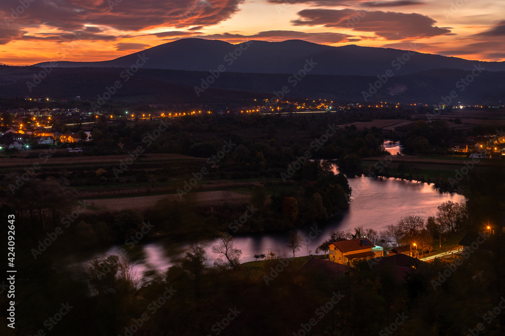 sunrise over the river