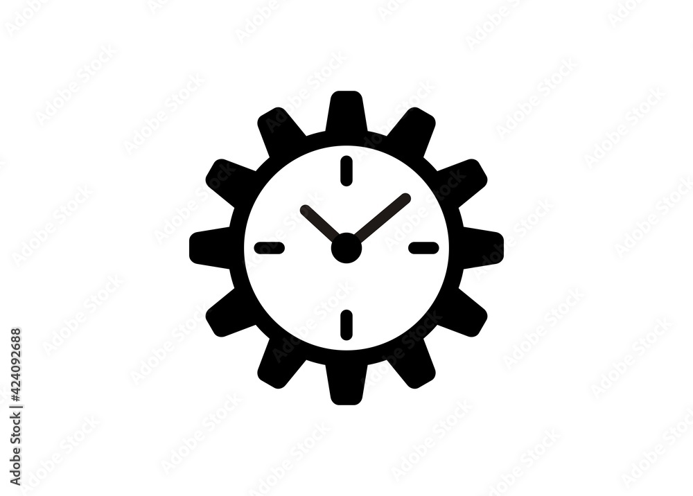 Operational hour. Simple illustration in black and white. Operational hour. Simple illustration in black and white.