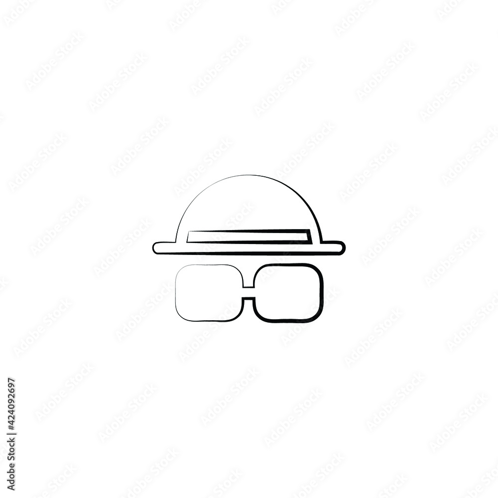 hats and glasses logo icon design with simple line art style hats and glasses logo icon design with simple line art style
