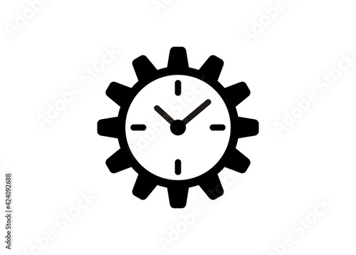 Operational hour. Simple illustration in black and white.