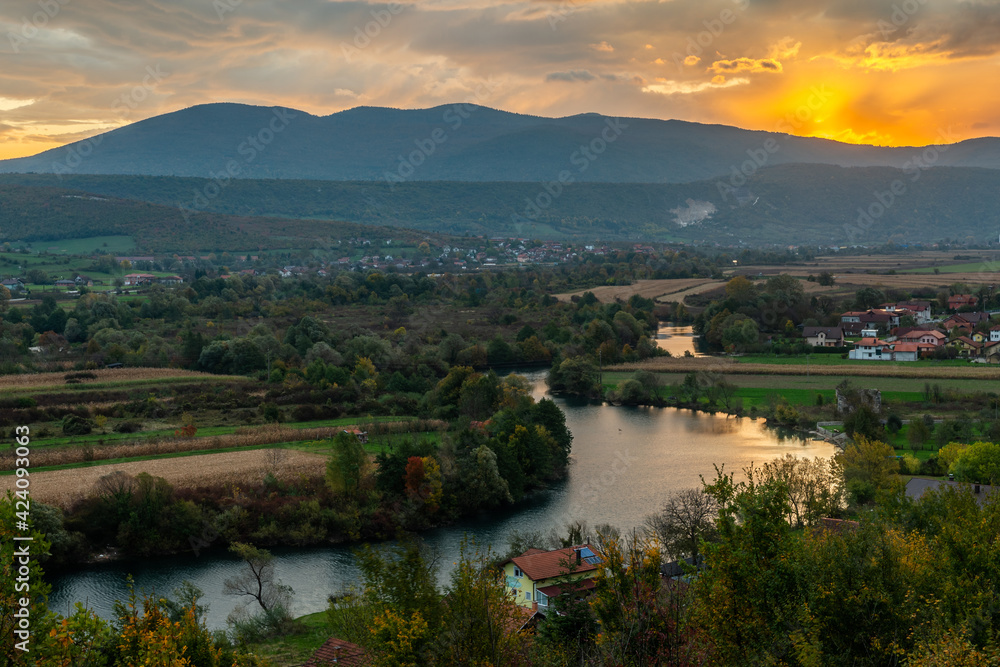 Fototapeta premium sunrise over the river