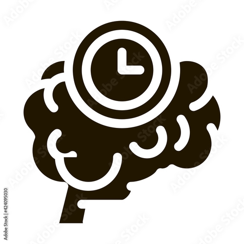 brain reaction time glyph icon vector. brain reaction time sign. isolated symbol illustration