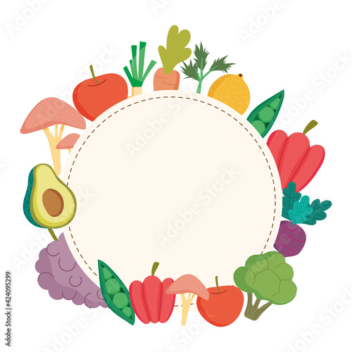 Wallpaper Mural healthy food badge Torontodigital.ca