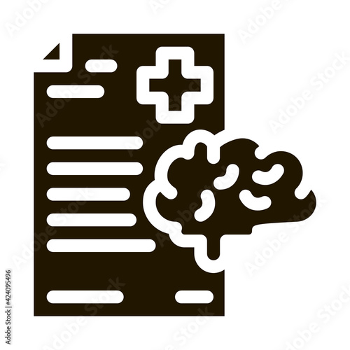 dementia medical report glyph icon vector. dementia medical report sign. isolated symbol illustration