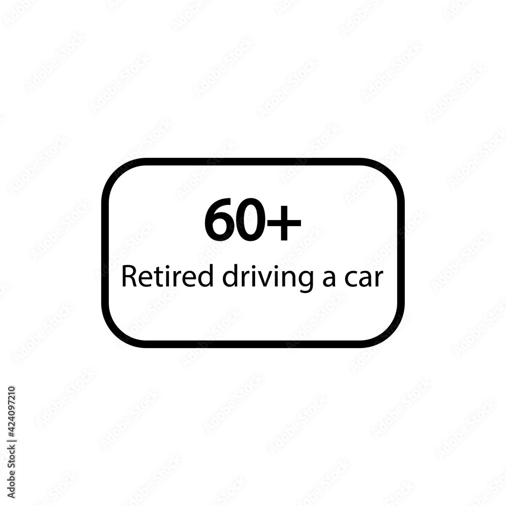 Pensioner driving a car icon. eps ten Pensioner driving a car icon. eps ten